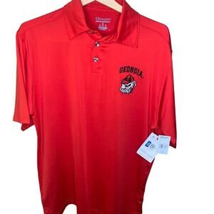 Champion Polo Men's Size Medium UGA Bulldogs Embroidered Spell Out Logo NWT